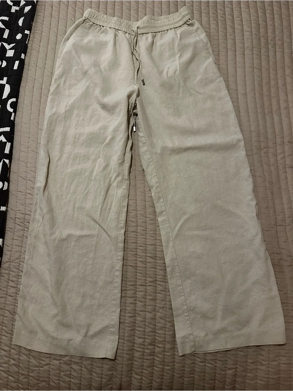 Zara linen beige pants size L